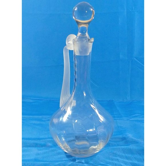 14.5" Lalique Style Art Deco Nouveau Frosted Glass Decanter Bottle Pitcher - Picture 5 of 8